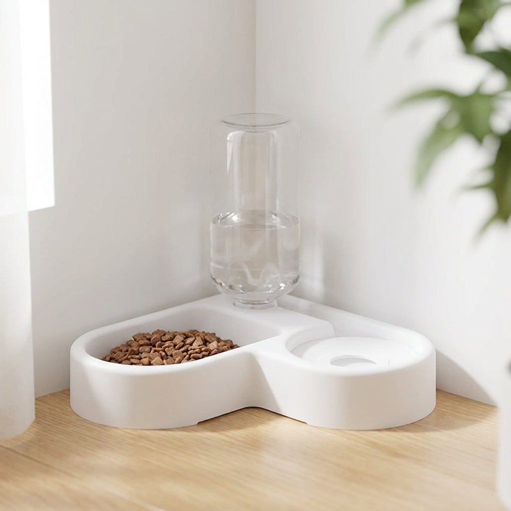 2-in-1 Automatic Pet Feeder & Water Dispenser | No-Spill Design for Dogs & Cats
